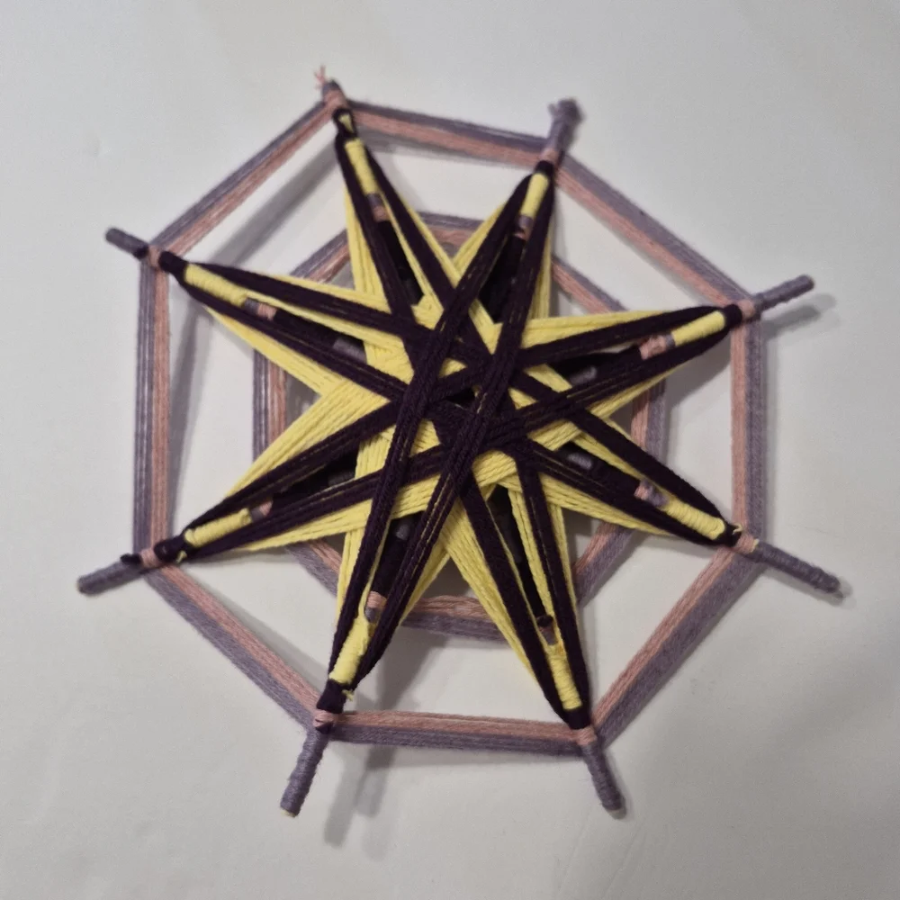 Handmade Ojo de Dios Mandala Yarn Wall Hanging Boho Decor 12in Spiritual Art